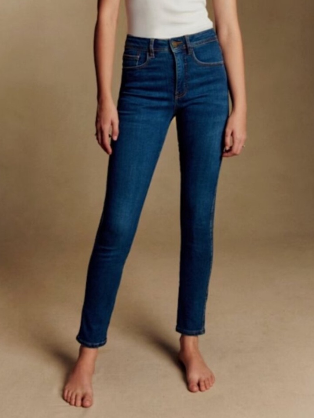 Sézane The Perfect Slim Jeans Indigo Dark Blue Wash Size 26
